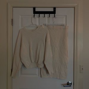 Two piece matching sweater/skirt set